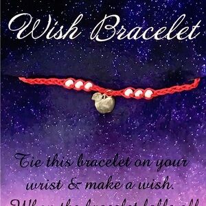 Red Wish Bracelet with Silver Charm
